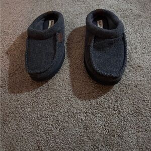 Dearfoams Gray Mule Slippers Soft Knit Comfort